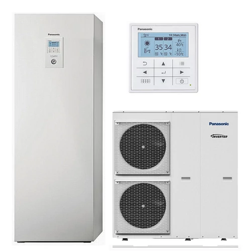 Panasonic All In One T-Cap WH-UQ16HE8/WH-ADC0916H9E8 3 fázisú, szuper csendes osztott levegő-víz hőszivattyú - 16 kW